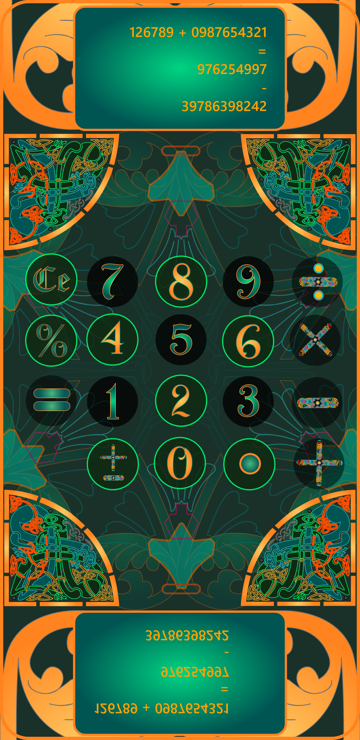Glyph Calcu — history panel expanded on device