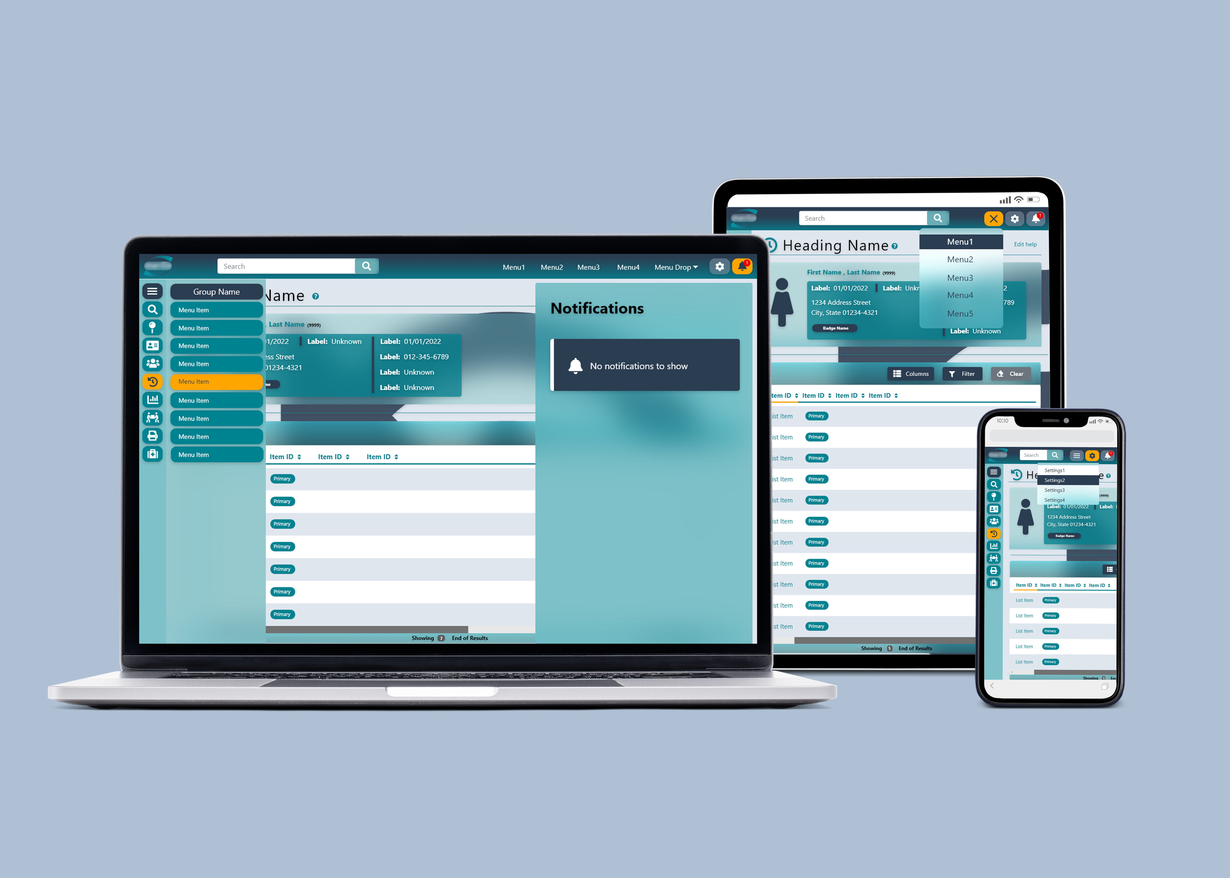 HealthCheck — full admin interface on desktop monitor