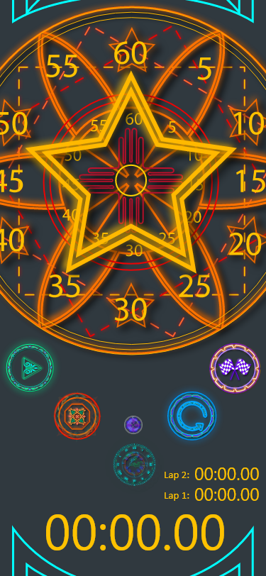 Glyph Tunc — Stopwatch face with golden star glyph